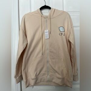 NWT Sweet fruit Creamy Light Yellow Zip-Up Lemon Kawaii Hoodie S/M TREMOUR